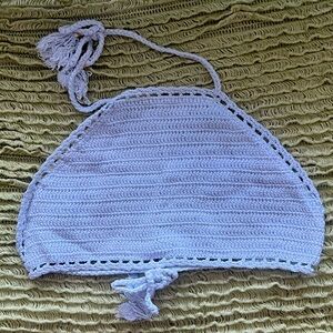 BOHEMIAN CROCHET HALTER TIE TOP